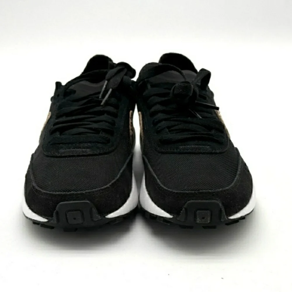 Women's Nike Waffle One Black and Leopard Print Sneakers Size 9 - Picture 4 of 8